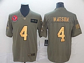 Nike Texans 4 Deshaun Watson 2019 Olive Gold Salute To Service Limited Jersey,baseball caps,new era cap wholesale,wholesale hats